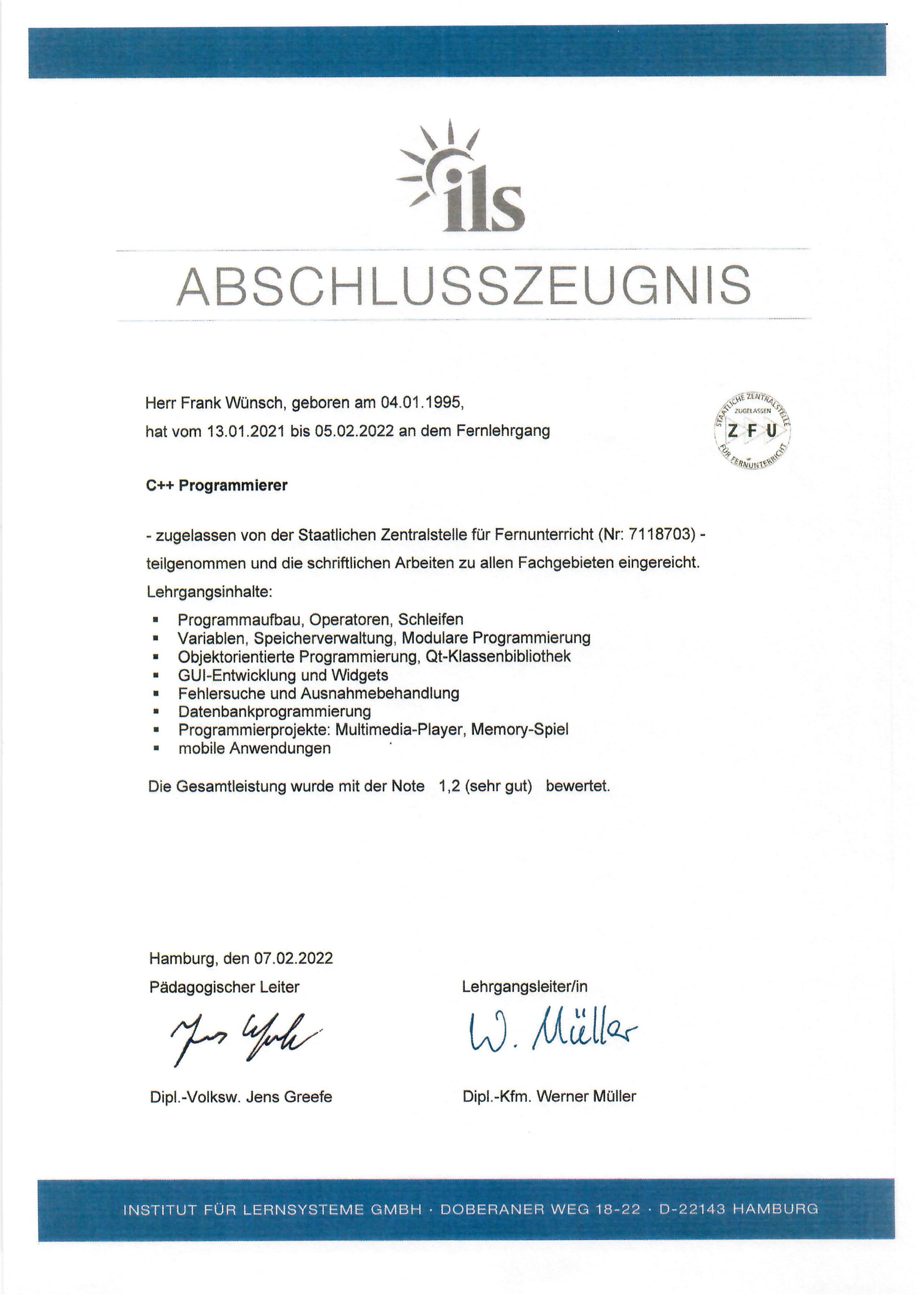 Geprüfter C++ Programmierer